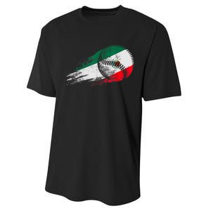 Mexican Baseball Player Mexico Flag Baseball Lover Performance Sprint T-Shirt