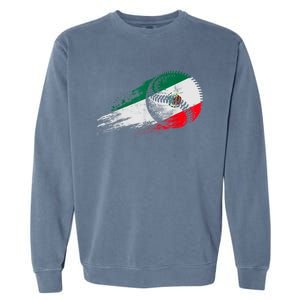 Mexican Baseball Player Mexico Flag Baseball Lover Garment-Dyed Sweatshirt