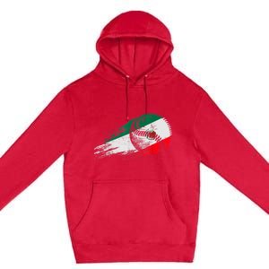 Mexican Baseball Player Mexico Flag Baseball Lover Premium Pullover Hoodie