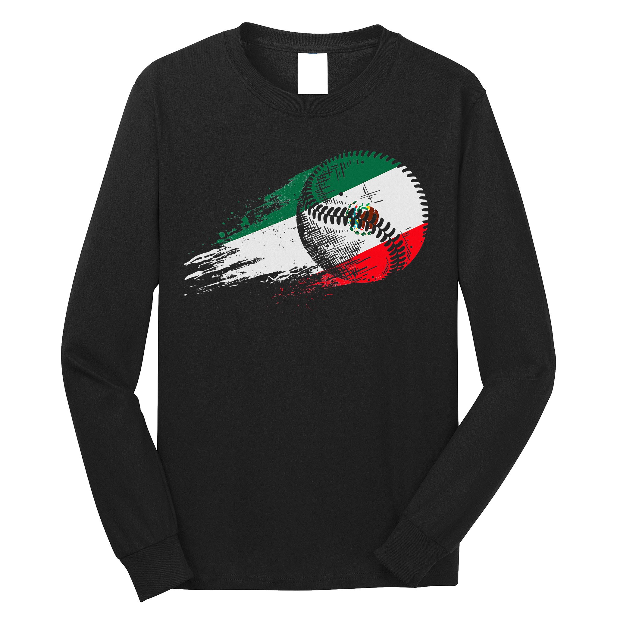 Mexican Baseball Player Mexico Flag Baseball Lover Long Sleeve Shirt