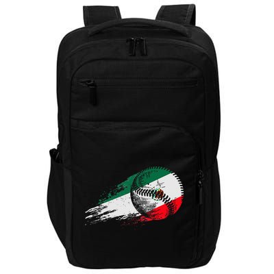 Mexican Baseball Player Mexico Flag Baseball Lover Impact Tech Backpack