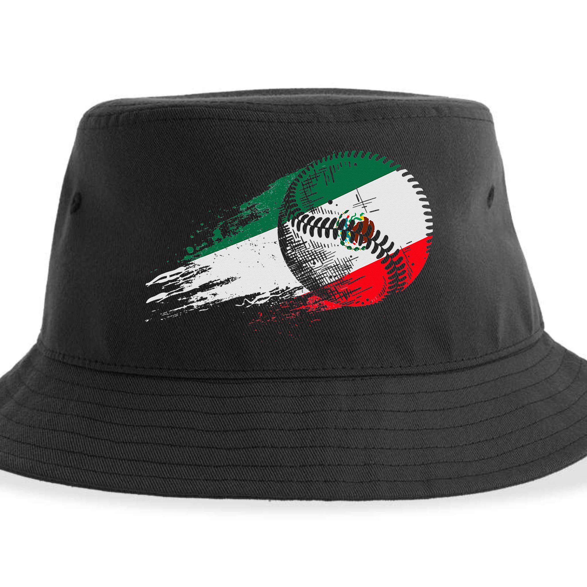 Mexican Baseball Player Mexico Flag Baseball Lover Sustainable Bucket Hat