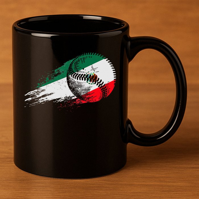Mexican Baseball Player Mexico Flag Baseball Lover 11oz C Handle Ceramic Mug