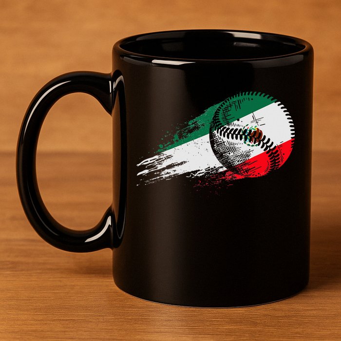 Mexican Baseball Player Mexico Flag Baseball Lover 11oz C Handle Ceramic Mug