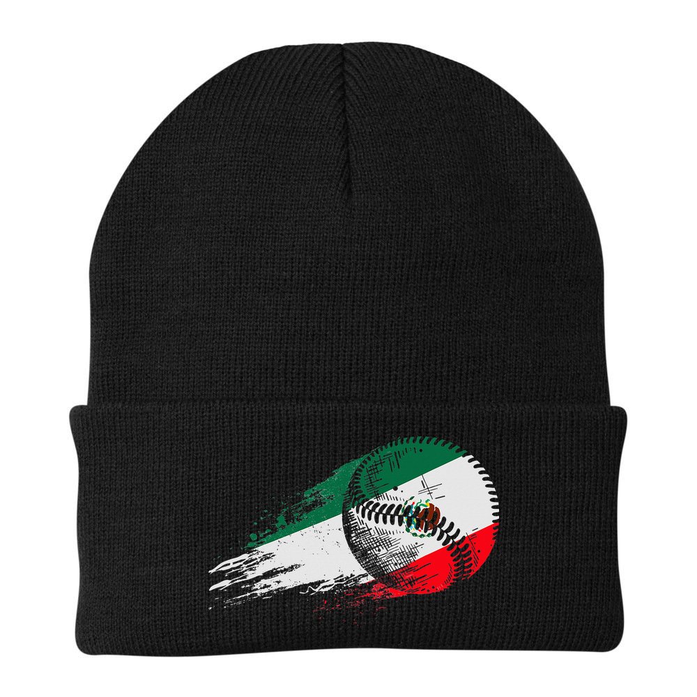 Mexican Baseball Player Mexico Flag Baseball Lover Beanie