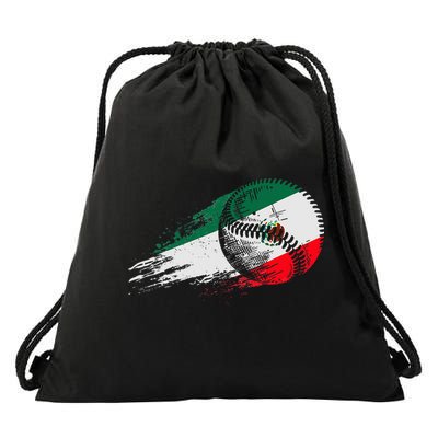 Mexican Baseball Player Mexico Flag Baseball Lover Drawstring Bag