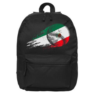 Mexican Baseball Player Mexico Flag Baseball Lover 16 in Basic Backpack