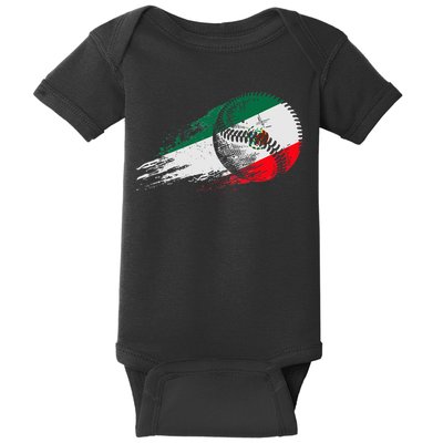 Mexican Baseball Player Mexico Flag Baseball Lover Baby Bodysuit