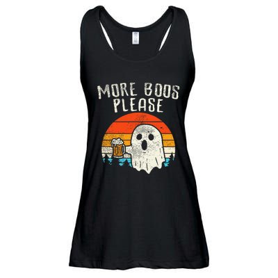 More Boos Please Ghost Beer Retro Halloween Drinking Men Ladies Essential Flowy Tank