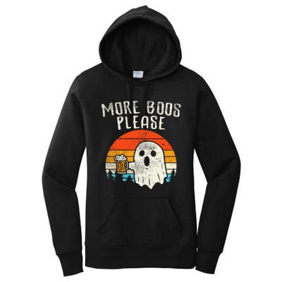 More Boos Please Ghost Beer Retro Halloween Drinking Men Women's Pullover Hoodie