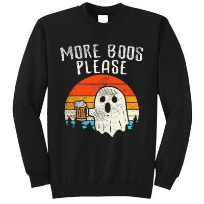 More Boos Please Ghost Beer Retro Halloween Drinking Men Tall Sweatshirt