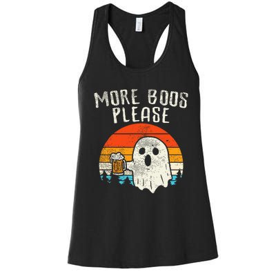 More Boos Please Ghost Beer Retro Halloween Drinking Men Women's Racerback Tank