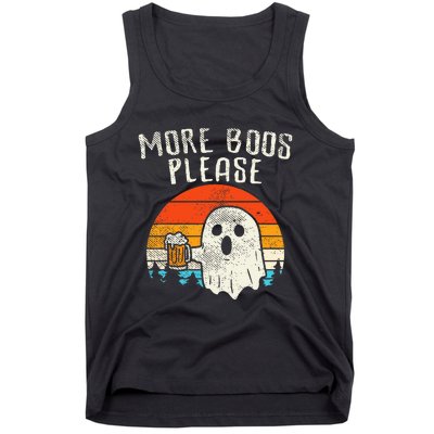 More Boos Please Ghost Beer Retro Halloween Drinking Men Tank Top