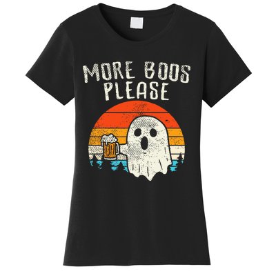 More Boos Please Ghost Beer Retro Halloween Drinking Men Women's T-Shirt