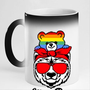 Mimi Bear Proud Mimi Rainbow Flag Lgbt Pride Mothers Day Meaningful Gift 11oz Black Color Changing Mug