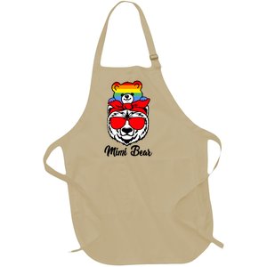 Mimi Bear Proud Mimi Rainbow Flag Lgbt Pride Mothers Day Meaningful Gift Full-Length Apron With Pockets