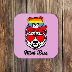 Mimi Bear Proud Mimi Rainbow Flag Lgbt Pride Mothers Day Meaningful Gift Coaster