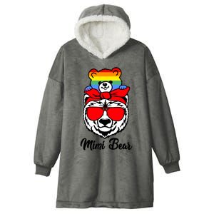 Mimi Bear Proud Mimi Rainbow Flag Lgbt Pride Mothers Day Meaningful Gift Hooded Wearable Blanket