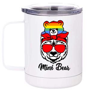 Mimi Bear Proud Mimi Rainbow Flag Lgbt Pride Mothers Day Meaningful Gift 12 oz Stainless Steel Tumbler Cup