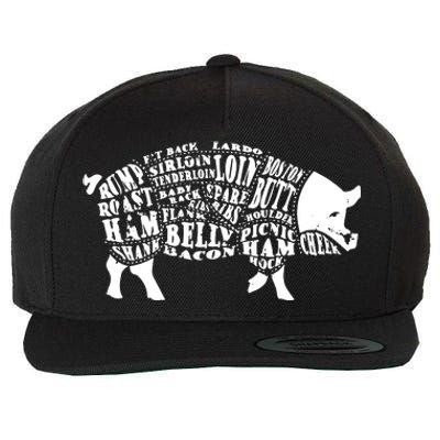 Men BBQs Pig Cuts Barbecue And Grilling Wool Snapback Cap