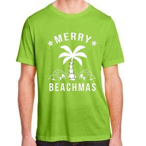 Merry Beachmas Palm Tree Beach Christmas Adult ChromaSoft Performance T-Shirt