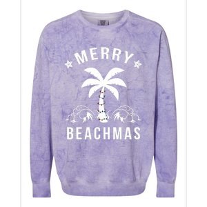 Merry Beachmas Palm Tree Beach Christmas Colorblast Crewneck Sweatshirt