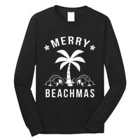 Merry Beachmas Palm Tree Beach Christmas Long Sleeve Shirt