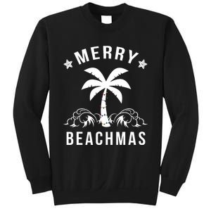 Merry Beachmas Palm Tree Beach Christmas Sweatshirt