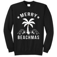 Merry Beachmas Palm Tree Beach Christmas Sweatshirt