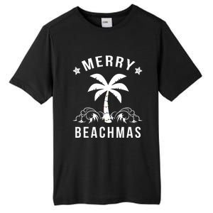 Merry Beachmas Palm Tree Beach Christmas Tall Fusion ChromaSoft Performance T-Shirt