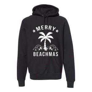 Merry Beachmas Palm Tree Beach Christmas Premium Hoodie