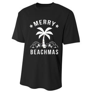 Merry Beachmas Palm Tree Beach Christmas Performance Sprint T-Shirt