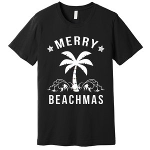 Merry Beachmas Palm Tree Beach Christmas Premium T-Shirt