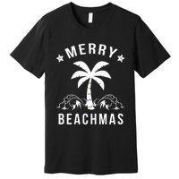 Merry Beachmas Palm Tree Beach Christmas Premium T-Shirt