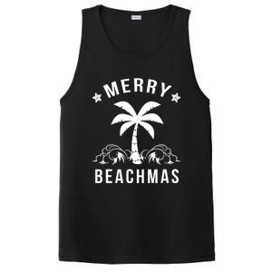 Merry Beachmas Palm Tree Beach Christmas PosiCharge Competitor Tank