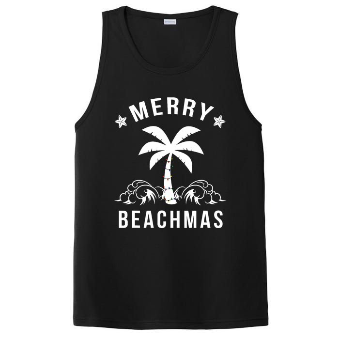 Merry Beachmas Palm Tree Beach Christmas PosiCharge Competitor Tank