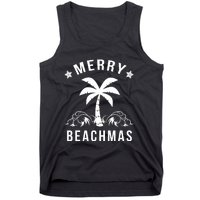 Merry Beachmas Palm Tree Beach Christmas Tank Top