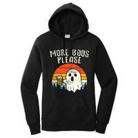 More Boos Please Ghost Beer Retro Halloween Funny Drinking Women's Pullover Hoodie