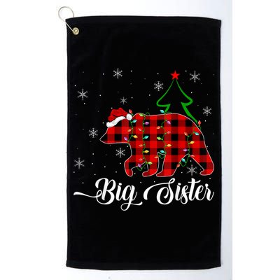 Matching Buffalo Plaid Christmas BigSister Bear Pajama Golf Towel