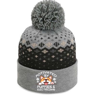 Motivated By Puppies And Electricians Gift Electricians Gift The Baniff Cuffed Pom Beanie