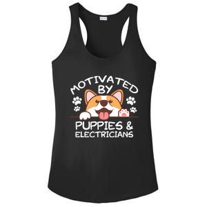 Motivated By Puppies And Electricians Gift Electricians Gift Ladies PosiCharge Competitor Racerback Tank