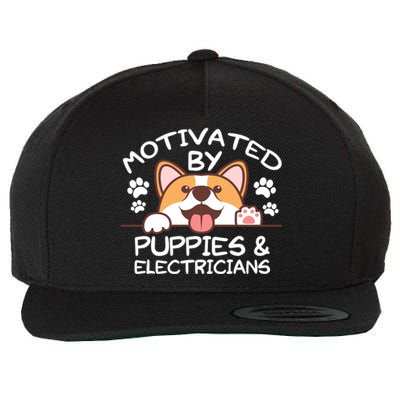 Motivated By Puppies And Electricians Gift Electricians Gift Wool Snapback Cap