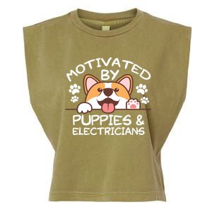 Motivated By Puppies And Electricians Gift Electricians Gift Garment-Dyed Women's Muscle Tee