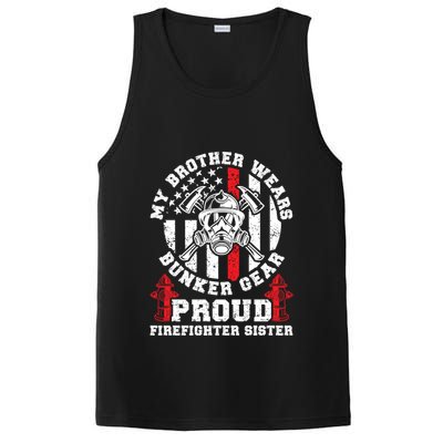 My Brother Proud Firefighter Sister Of A Fire Sister Gift PosiCharge Competitor Tank