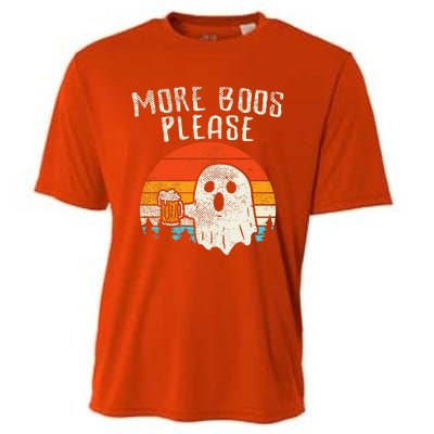 More Boos Please Ghost Beer Retro Halloween Drinking Cooling Performance Crew T-Shirt