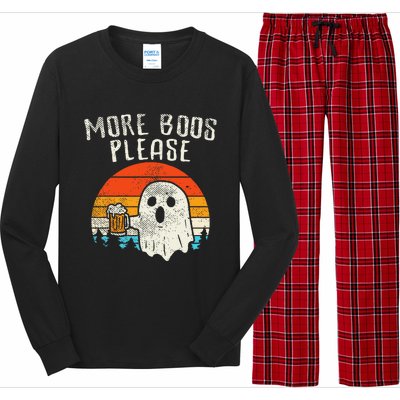 More Boos Please Ghost Beer Retro Halloween Drinking Long Sleeve Pajama Set