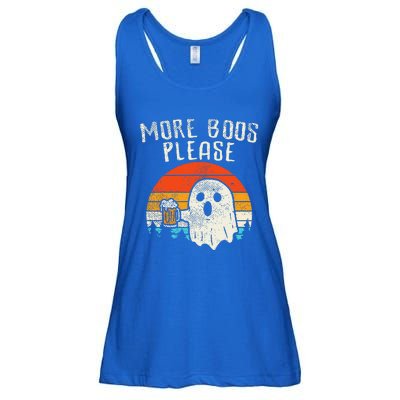 More Boos Please Ghost Beer Retro Halloween Drinking Ladies Essential Flowy Tank