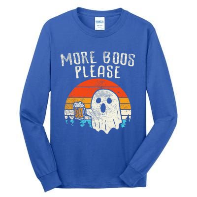 More Boos Please Ghost Beer Retro Halloween Drinking Tall Long Sleeve T-Shirt