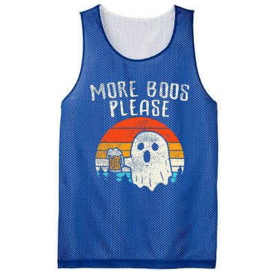 More Boos Please Ghost Beer Retro Halloween Drinking Mesh Reversible Basketball Jersey Tank