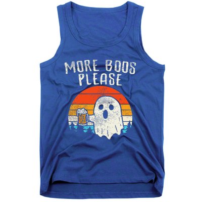 More Boos Please Ghost Beer Retro Halloween Drinking Tank Top